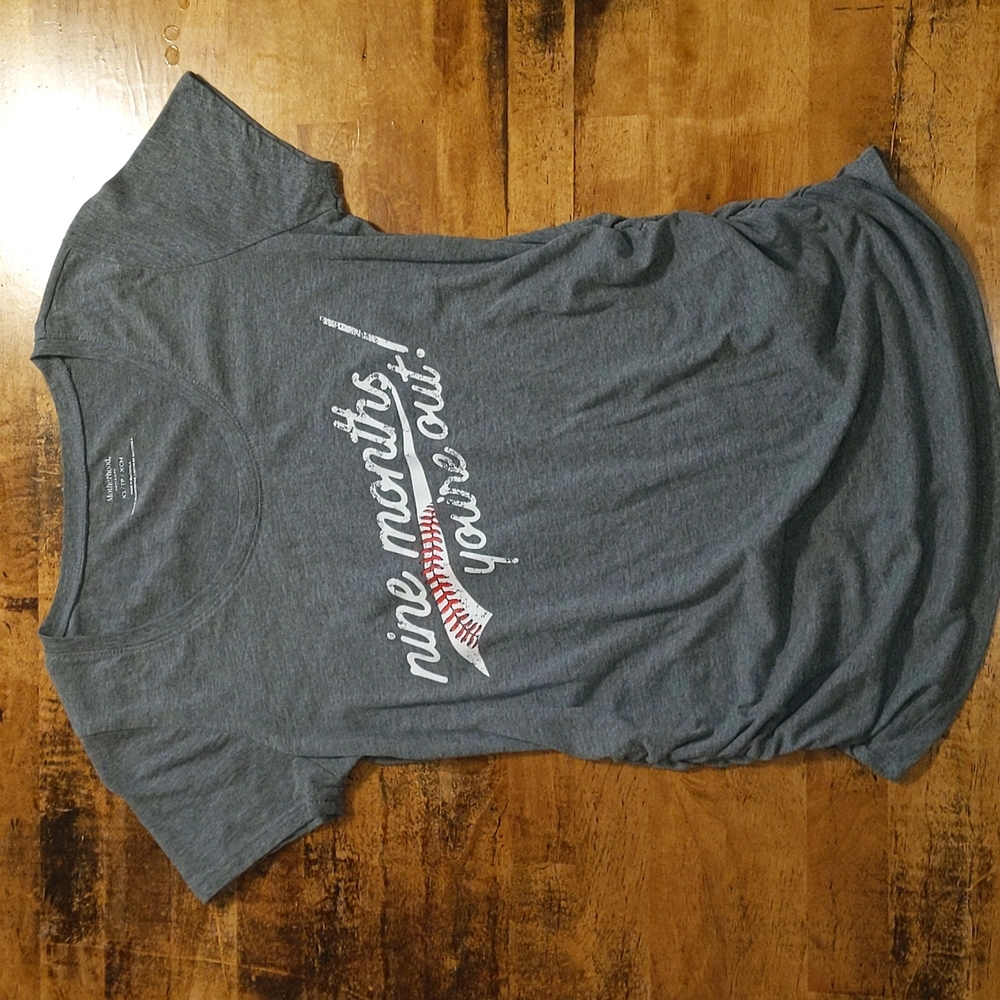 XS Motherhood Maternity Baseball Shirt
